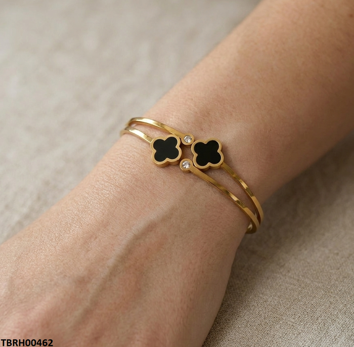 TBRH00462  MMJ Stainless Steel Double Star Wrist Bracelet -TBRH