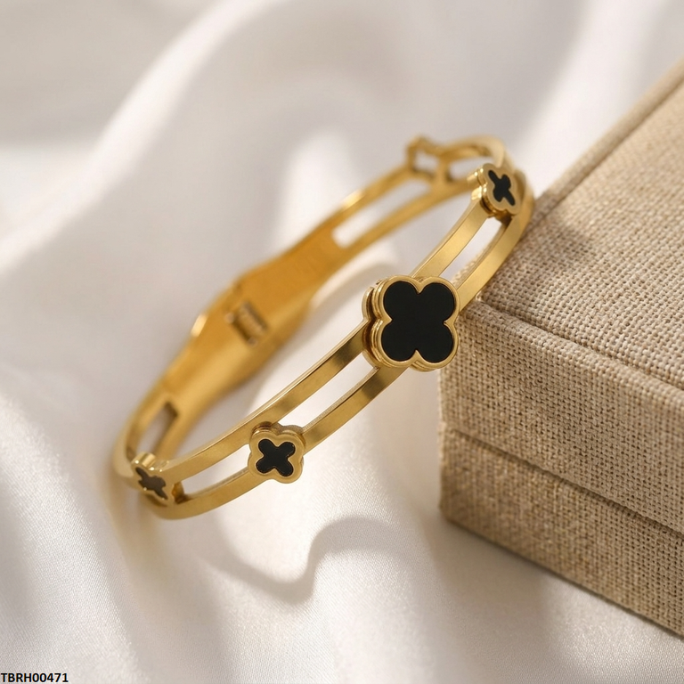 TBRH00471 MSJ Stainless Steel Round Clover Braclet- TBRH