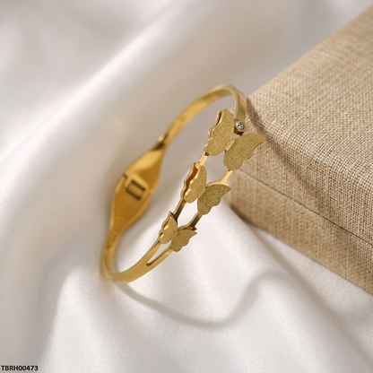 TBRH00473 MSJ Stainless Steel Three Butterflies Braclet - TBRH