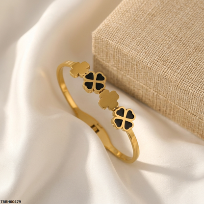 TBRH00479 MSJ Stainless Steel Double Flower Braclet - TBRH