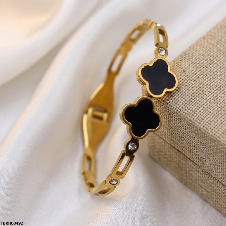 TBRH00492 MSJ Stainless Steel Double Clover Bracelet - TBRH
