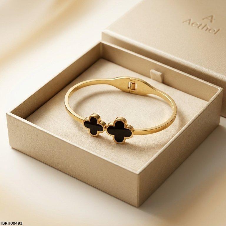TBRH00493  MSJ Stainless Steel Double Clover Bracelet - TBRH