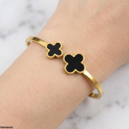TBRH00493  MSJ Stainless Steel Double Clover Bracelet - TBRH