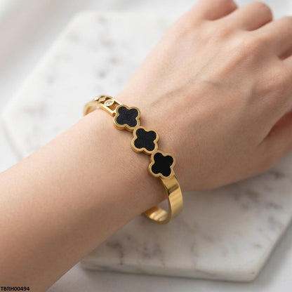 TBRH00494  MSJ Stainless Steel Three Clover Bracelet - TBRH