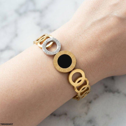 TBRH00497 MSJ Stainless Steel Black/White Round Bracelet - TBRH