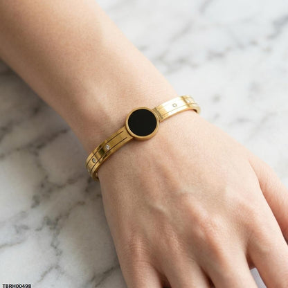 TBRH00498 MSJ Stainless Steel Round Stone Bracelet - TBRH