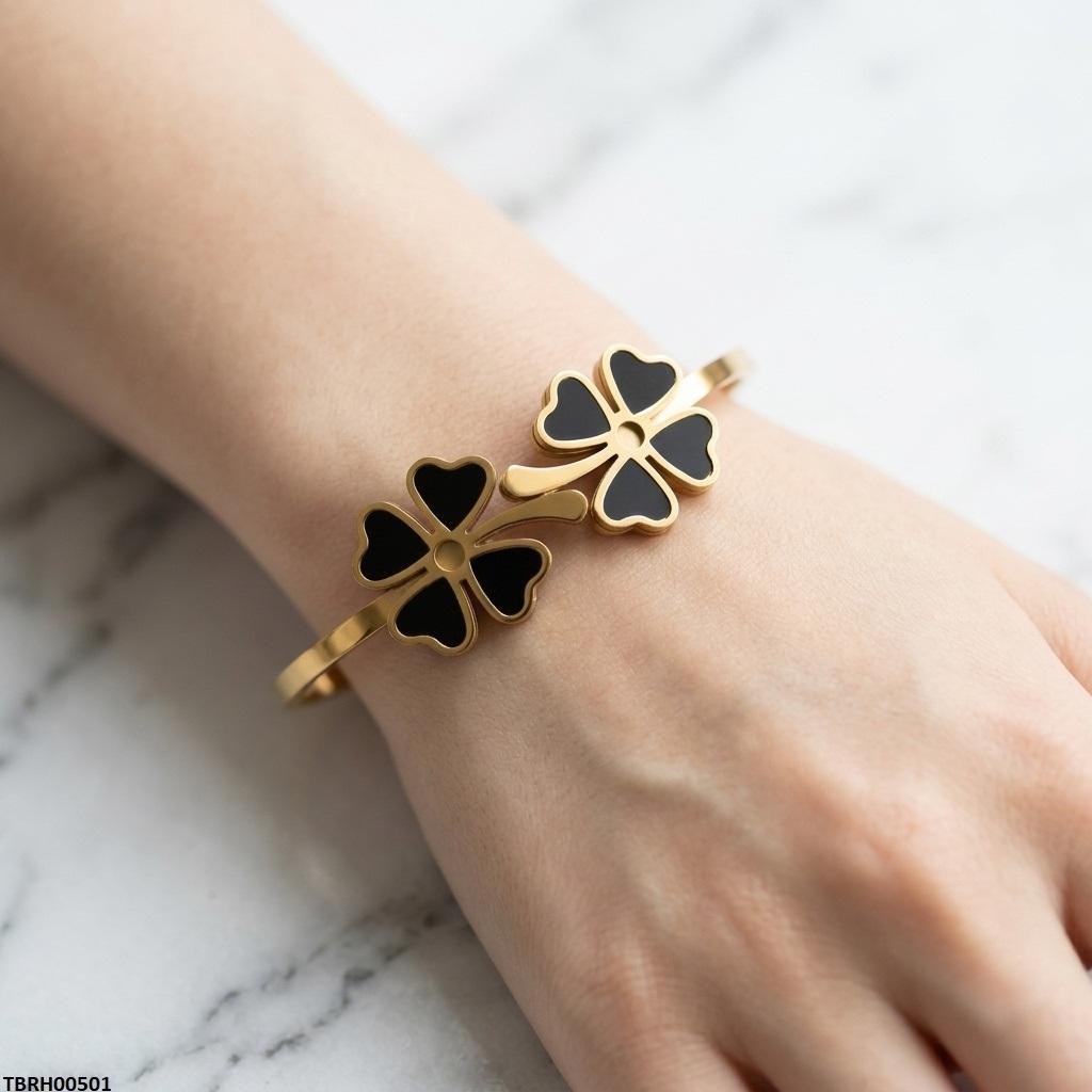 TBRH00501 MSJ Stainless Steel Heart Flower Bracelet - TBRH