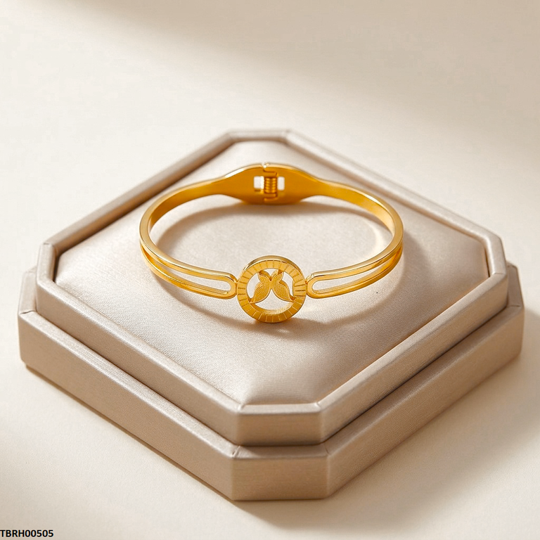 TBRH00505 MSS-Round Butterfly Bracelet Stainless Steel Adjustable - TBRH