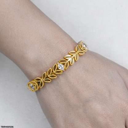 TBRH00506 MSS-Leaf Stone Stainless Steel Bracelet - TBRH
