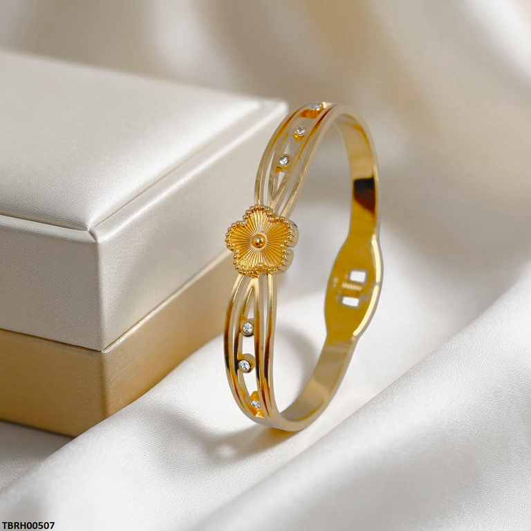 TBRH00507 MSS Round Flower Stainless Steel Bracelet Adjustable - TBRH