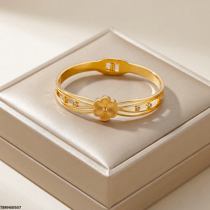 TBRH00507 MSS Round Flower Stainless Steel Bracelet Adjustable - TBRH