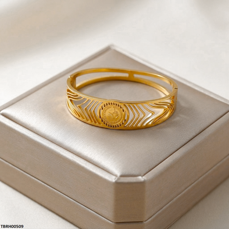 TBRH00509 MSS Round Coin Stainless Steel Bracelet - TBRH