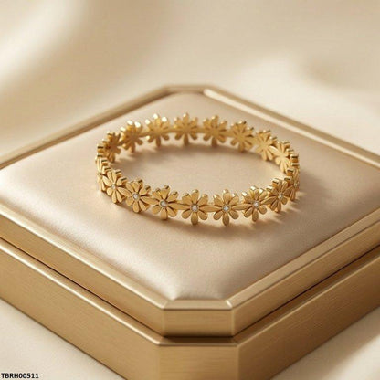TBRH00511 MSS Round Flower Stainless Steel Bracelet - TBRH