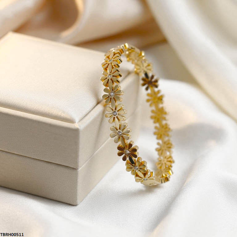 TBRH00511 MSS Round Flower Stainless Steel Bracelet - TBRH