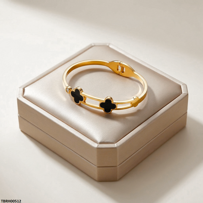 TBRH00512 MSS Round Double Clover Stainless Steel Bracelet Adjustable - TBRH