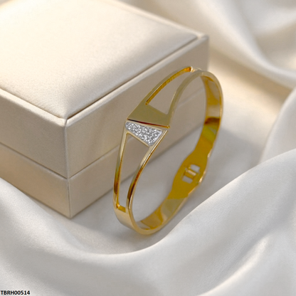 TBRH00514 MSS Round Triangle Stone Stainless Steel Bracelet Adjustable - TBRH