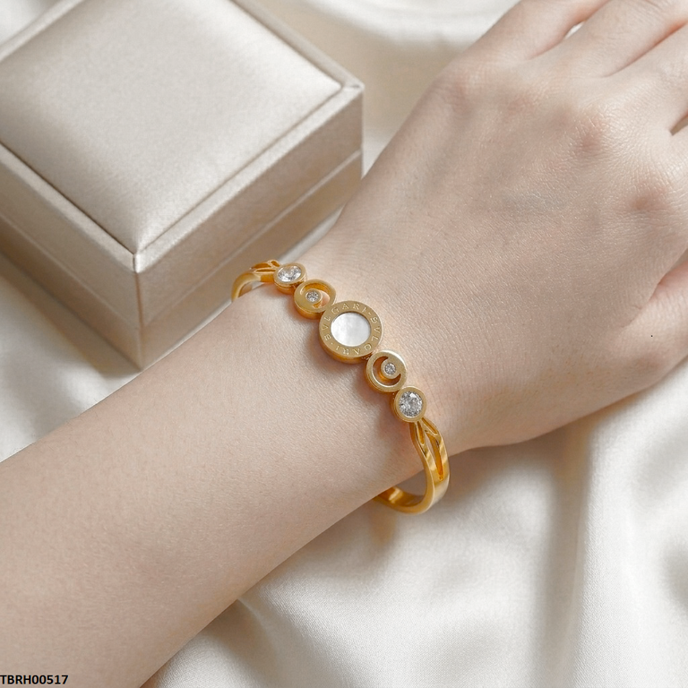 TBRH00517 MSS Round Stone Stainless Steel Bracelet Adjustable - TBRH