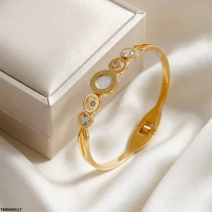 TBRH00517 MSS Round Stone Stainless Steel Bracelet Adjustable - TBRH