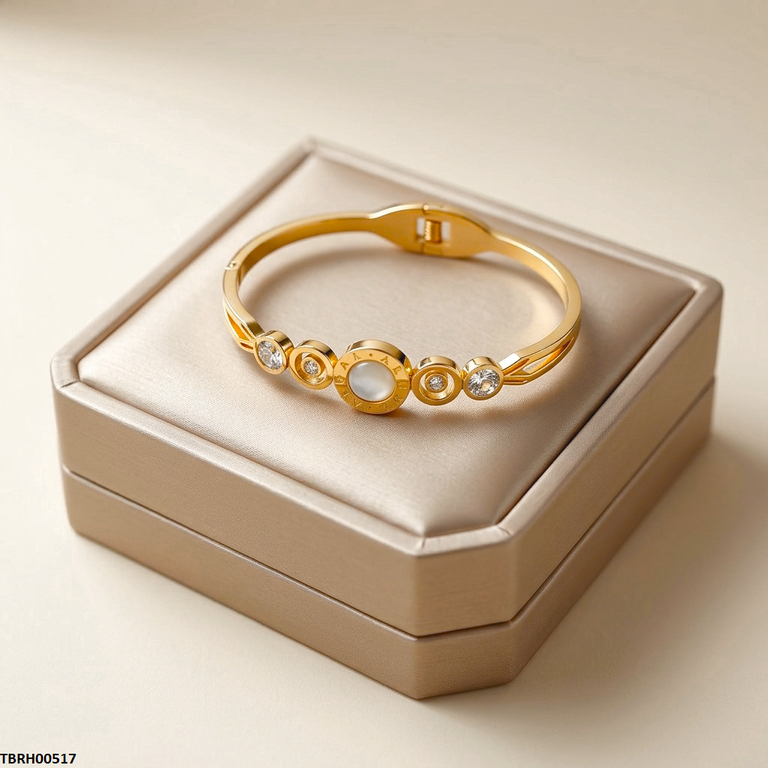 TBRH00517 MSS Round Stone Stainless Steel Bracelet Adjustable - TBRH