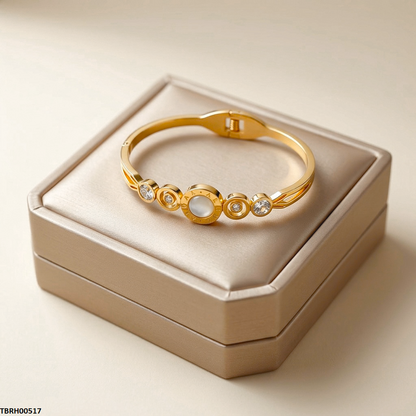 TBRH00517 MSS Round Stone Stainless Steel Bracelet Adjustable - TBRH