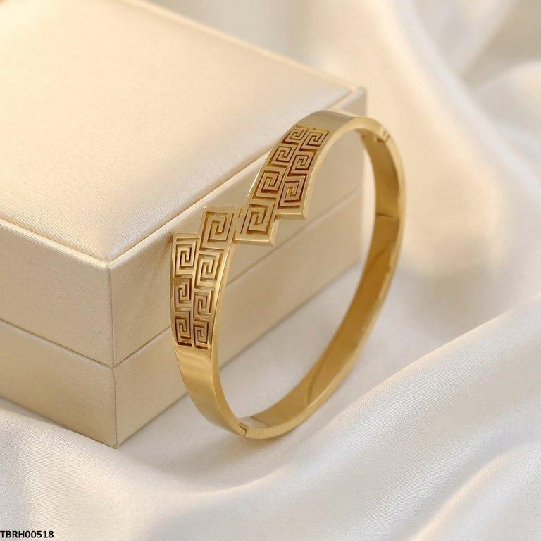 TBRH00518 MSS Round Greek Key Stainless Steel Bracelet - TBRH