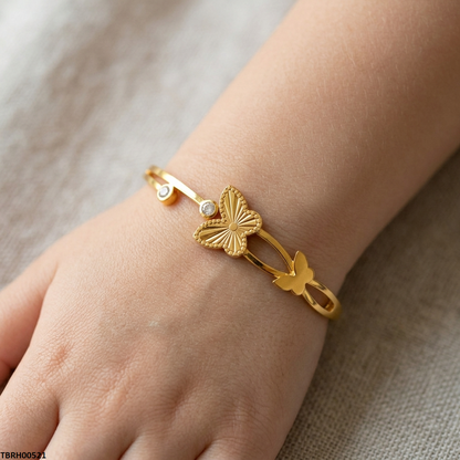 TBRH00521  MSS Round Butterfly Stone Stainless Steel Bracelet Adjustable - TBRH