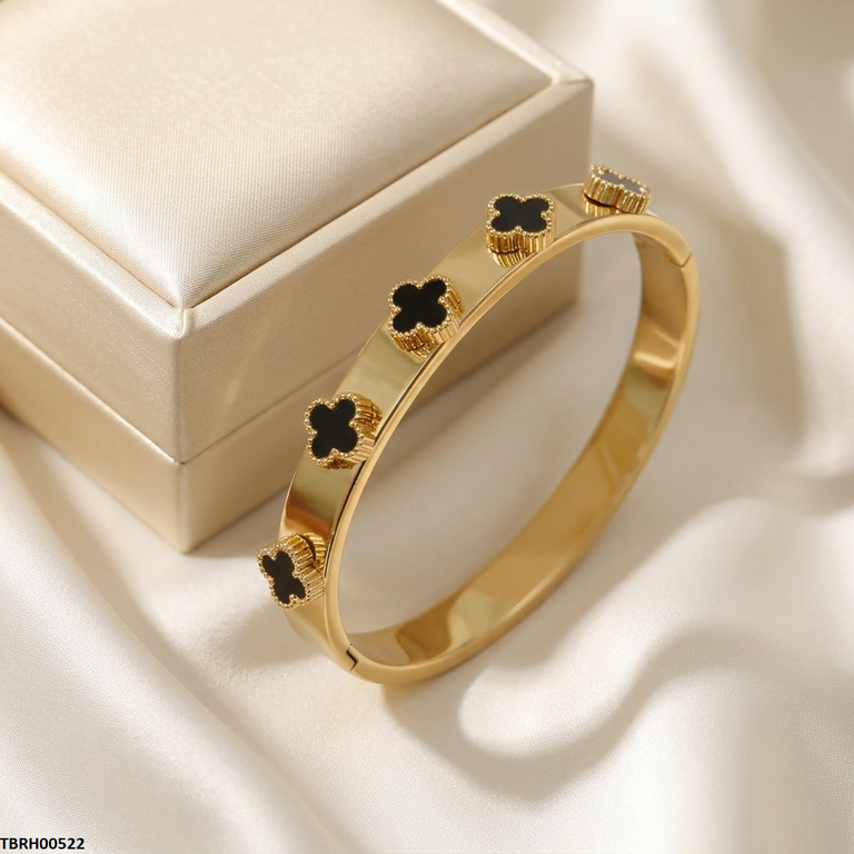 TBRH00522 MSS Round Clover Stainless Steel Bracelet - TBRH