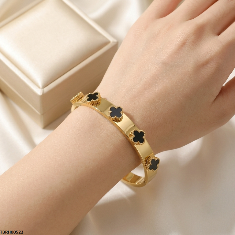 TBRH00522 MSS Round Clover Stainless Steel Bracelet - TBRH