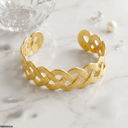 TBRH00528 HLN Wave Cuff Stainless Steel Bracelet Adjustable - TBRH