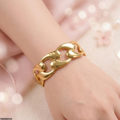 TBRH00529 HLN Wave Cuff Stainless Steel Bracelet Adjustable - TBRH