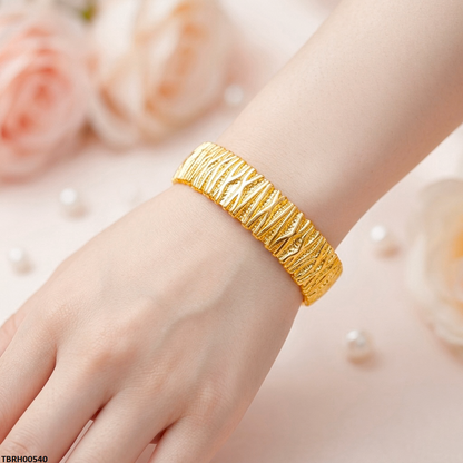 TBRH00540 HLN Textured Cross Cuff Stainless Steel Bracelet Adjustable - TBRH