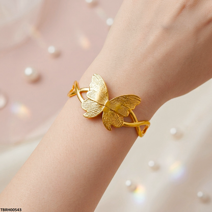 TBRH00543 HLN Butterfly Cuff Stainless Steel Bracelet Adjustable - TBRH