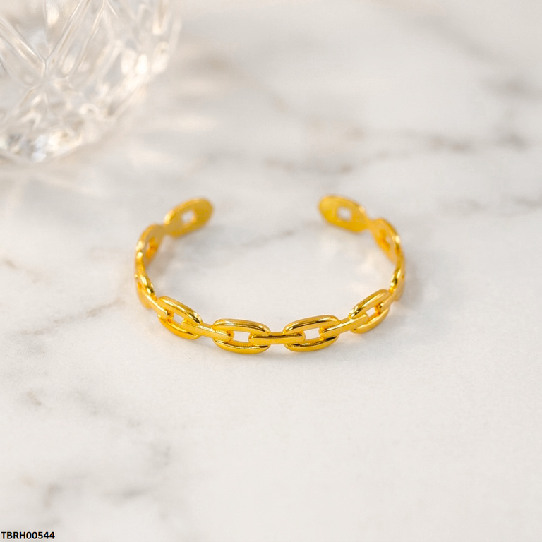 TBRH00544 HLN  Oval Chain Link Cuff Stainless Steel Bracelet Adjustable - TBRH