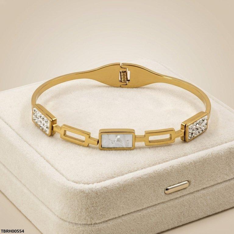 TBRH00554  BHS Rectangle Stone Stainless Steel Bracelet Adjustable - TBRH