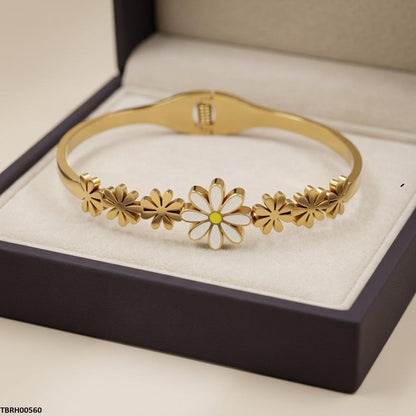 TBRH00560 BHS Round Flower Stainless Steel Bracelet Adjustable - TBRH