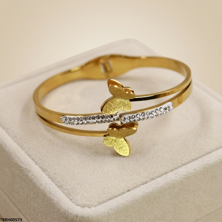 TBRH00573 BHS Round Butterfly Stainless Steel Bracelet Adjustable - TBRH