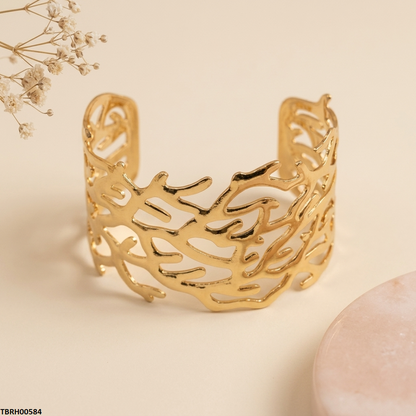 TBRH00584  BHS Tree Design Stainless Steel Cuff Bracelet Adjustable - TBRH