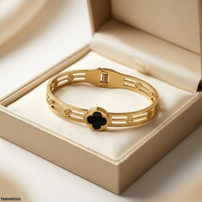TBRH00503  MSJ Stainless Steel Round Clover Bracelet - TBRH