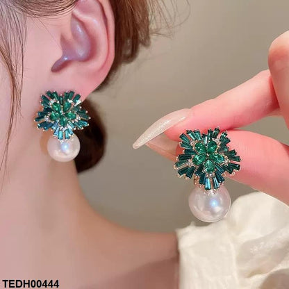 TEDH00444 LSH Tear Flower Pearl Drop Earrings - TEDH