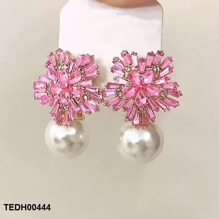 TEDH00444 LSH Tear Flower Pearl Drop Earrings - TEDH