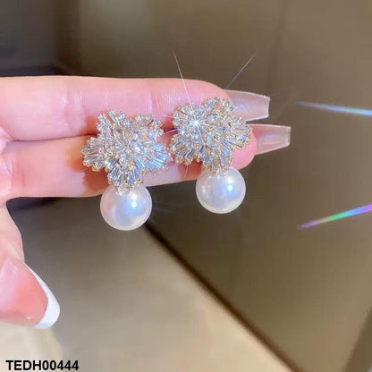 TEDH00444 LSH Tear Flower Pearl Drop Earrings - TEDH