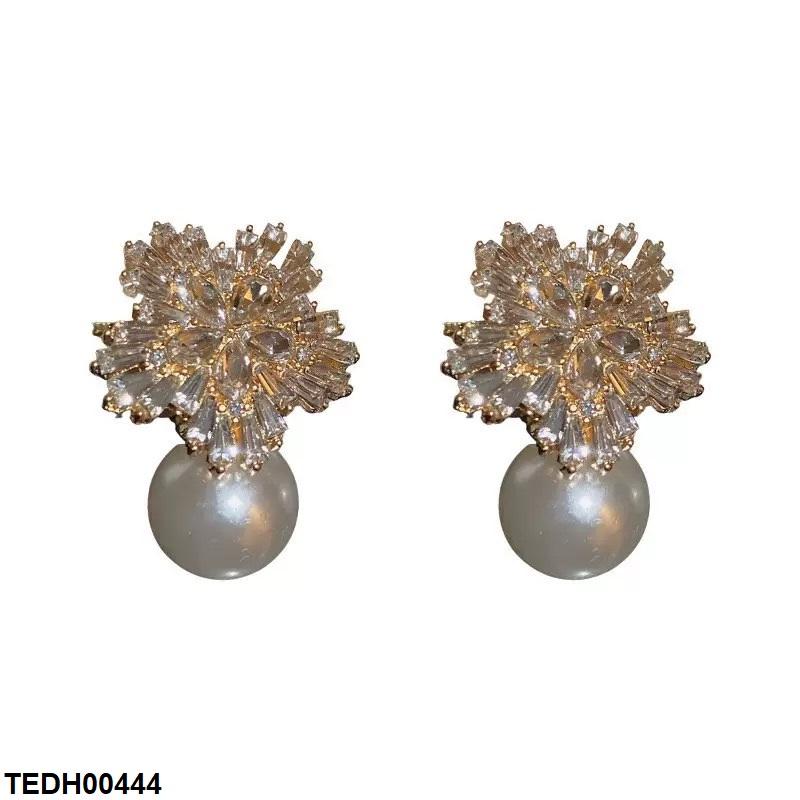 TEDH00444 LSH Tear Flower Pearl Drop Earrings - TEDH