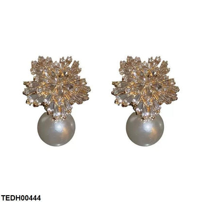 TEDH00444 LSH Tear Flower Pearl Drop Earrings - TEDH