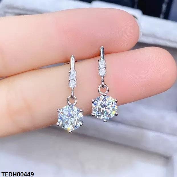 TEDH00449 KRL  Round ZIRCON Stone Drop Earrings - TEDH