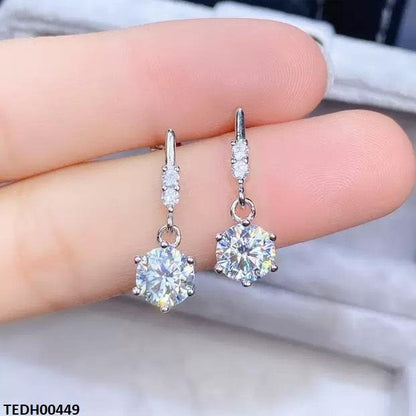 TEDH00449 KRL  Round ZIRCON Stone Drop Earrings - TEDH