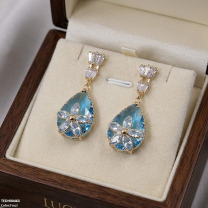 TEDH00463 QSJ Tear/Flower Zircon Earrings - TEDH