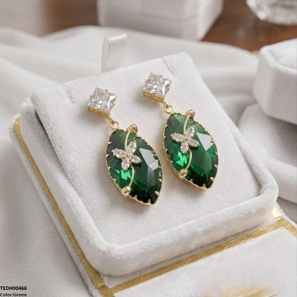 TEDH00466 QSJ Square/Marquise Drop Zircon Earrings - TEDH