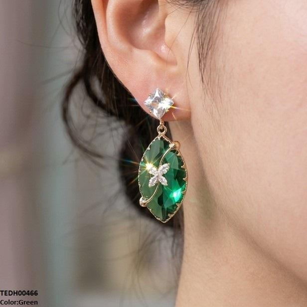 TEDH00466 QSJ Square/Marquise Drop Zircon Earrings - TEDH