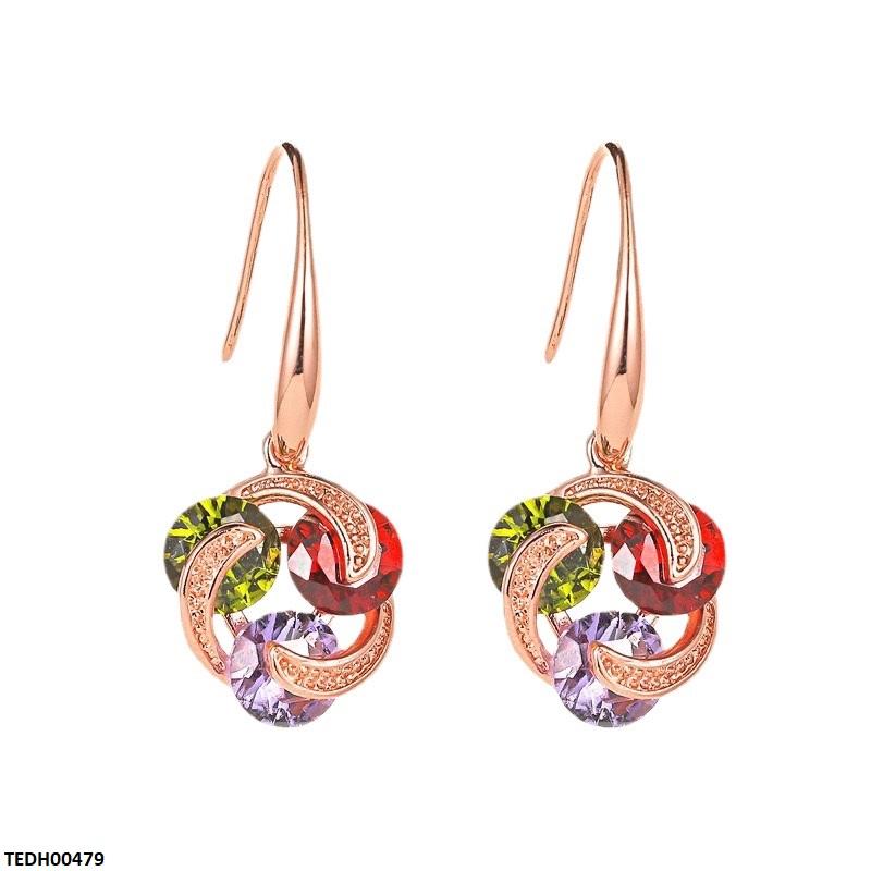 TEDH00479 BYJ Multi Zircon Stone Drop Earrings - TEDH
