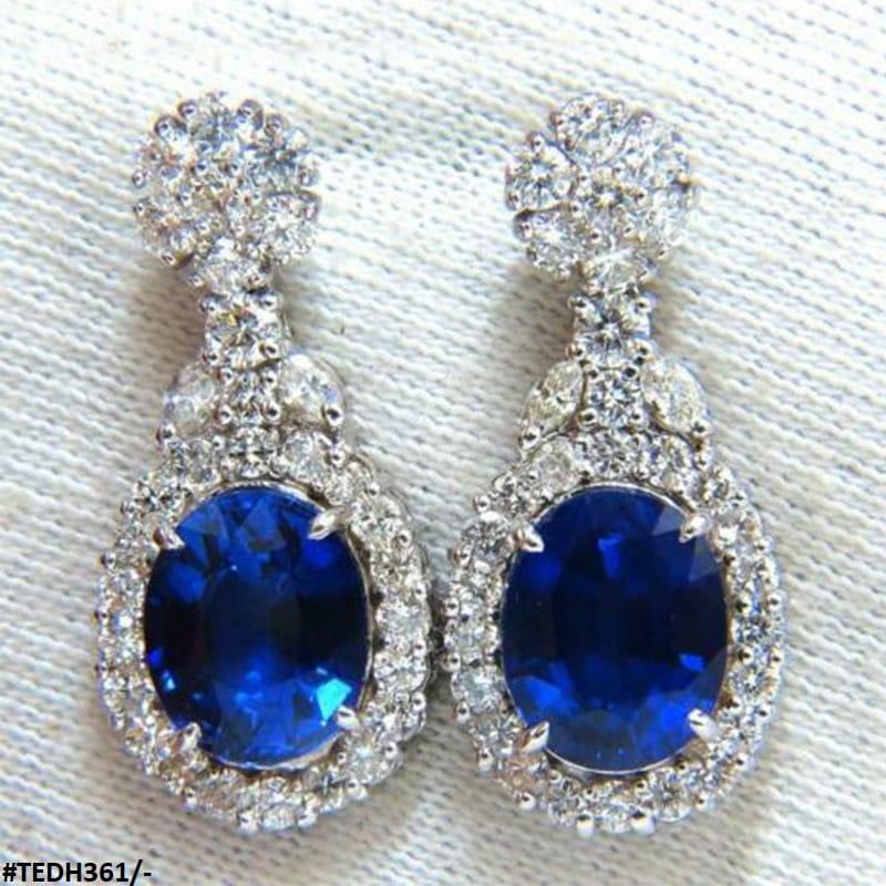 TEDH361 CSH Oval Cushion Drop Earrings Pair